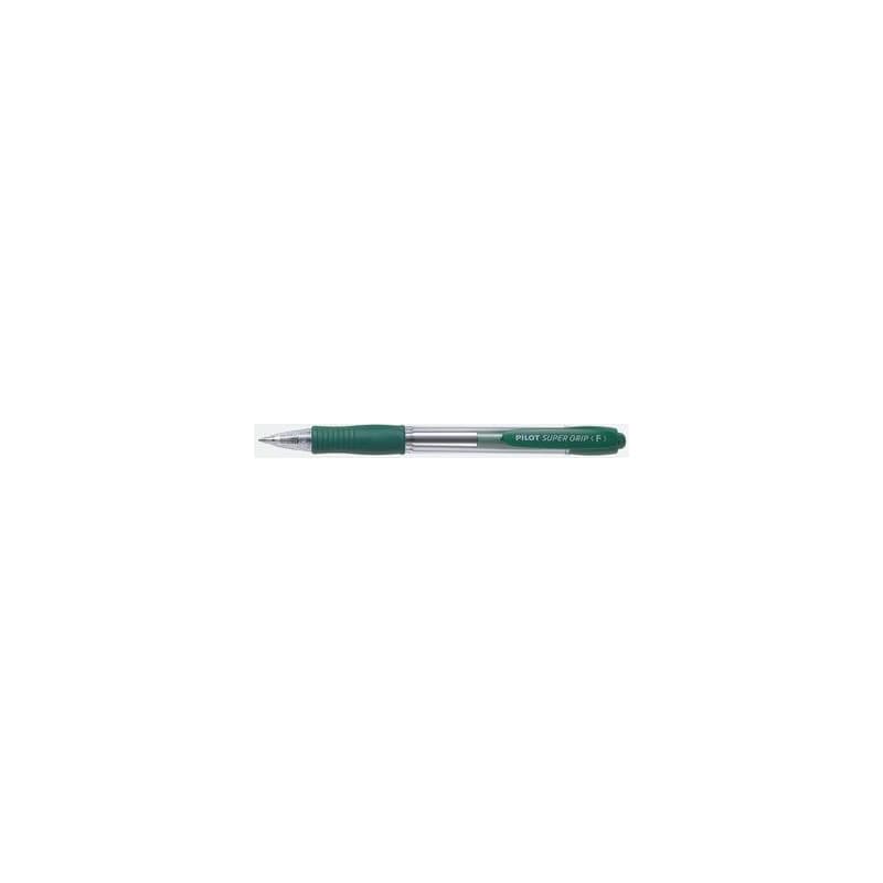 Guľôčkové pero Pilot super grip 0,7mm zelené telo číre / náplň 2110 1