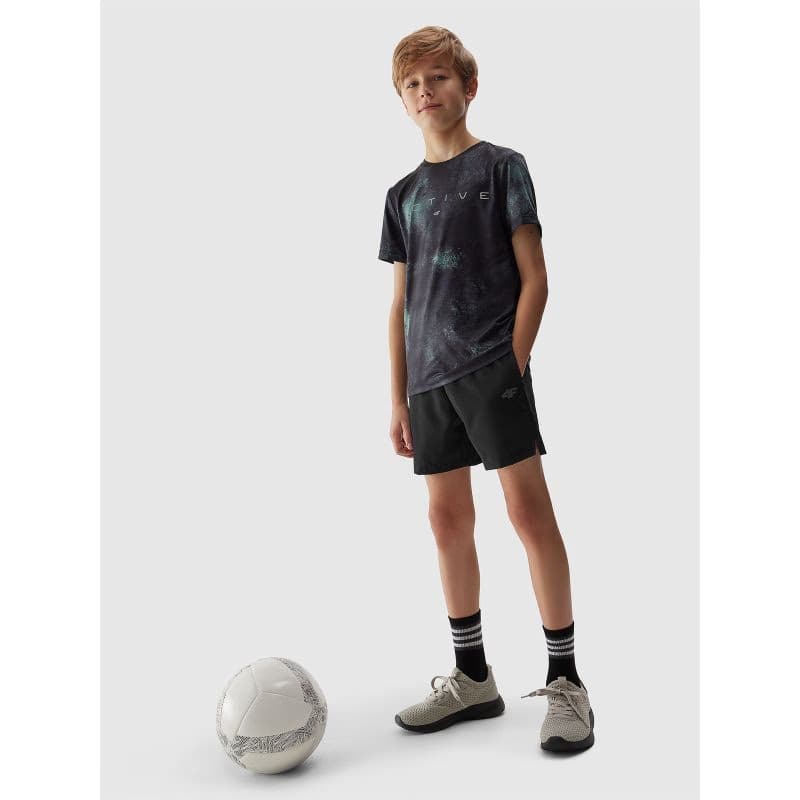 Chlapčenské tréningové kraťasy 4F JUNIOR SHORTS FNK-JWSS24TFSHM483-20S-DEEP BLACK 4