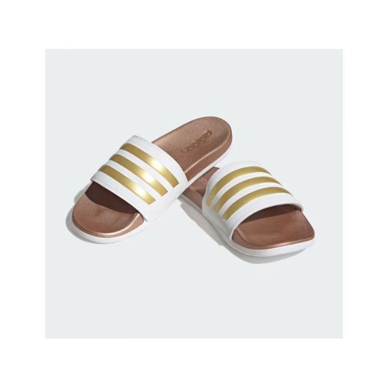 Dámske šlapky (plážová obuv) ADIDAS Adilette Comfort W cloud white cloud white matte gold 4