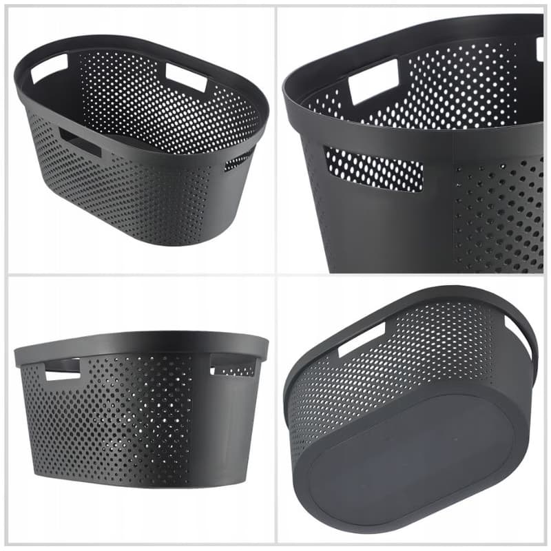 CURVER Kôš na čistú bielizeň INFINITY DOTS 40L recyklovaný plast | tmavosivá 5