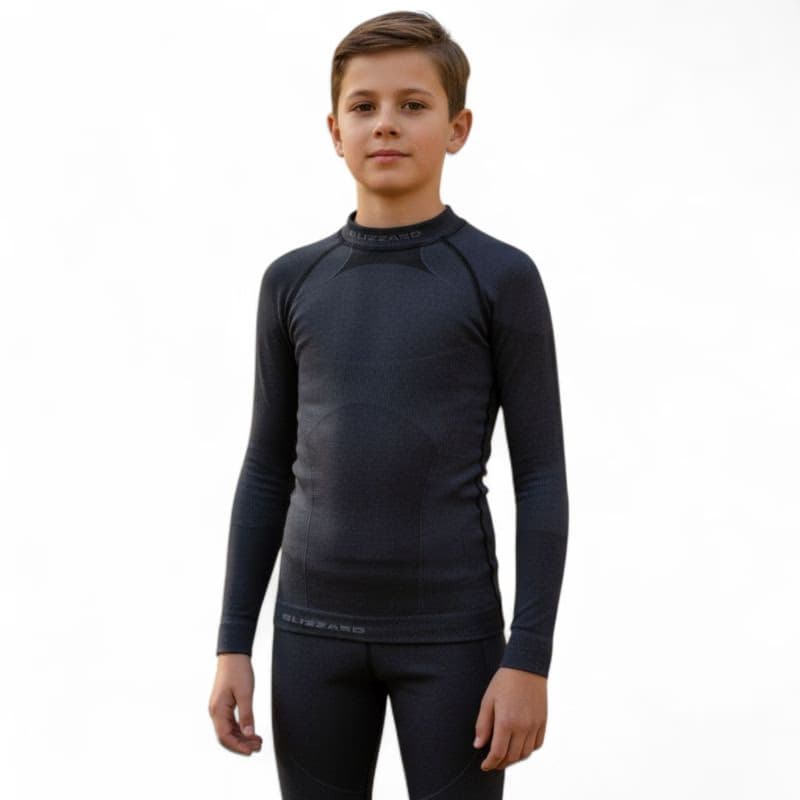 Juniorské termo tričko s dlhým rukávom BLIZZARD Essential long sleeve junior, anthracite 2