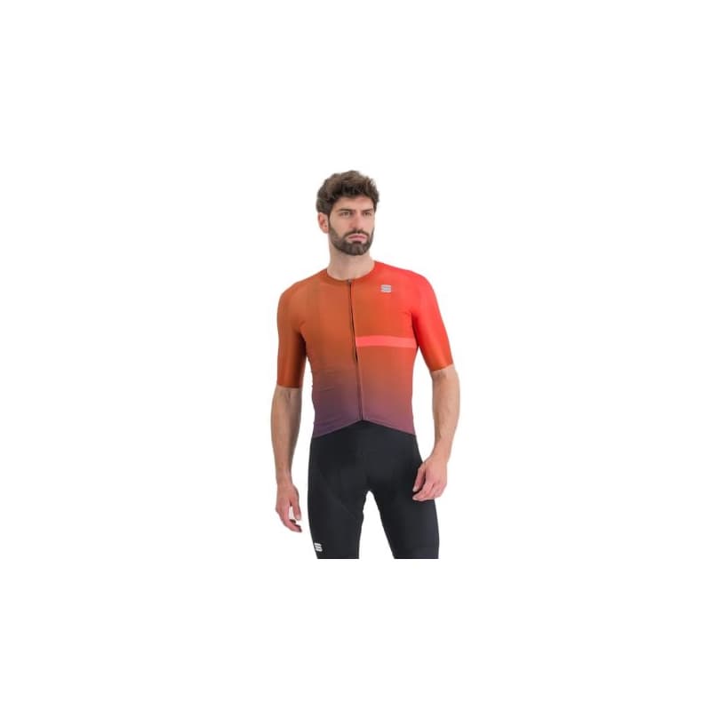 Pánsky cyklistický dres s krátkym rukávom SPORTFUL Bomber jersey, cayenna red pompelmo