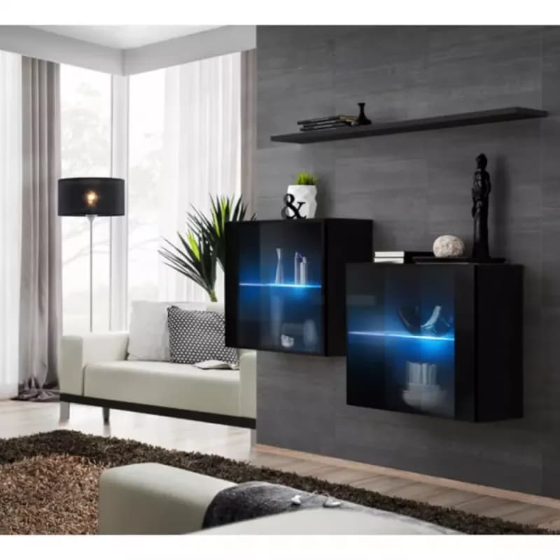 Komoda+Polička Switch Sb III Led Čierna 1