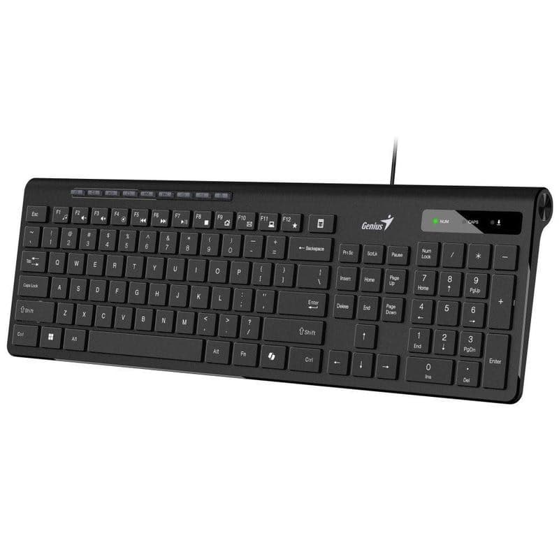 Genius Slimstar 230 II, Klávesnica, drôtová, USB, CZ+SK layout, Copilot kláves, čierna 1