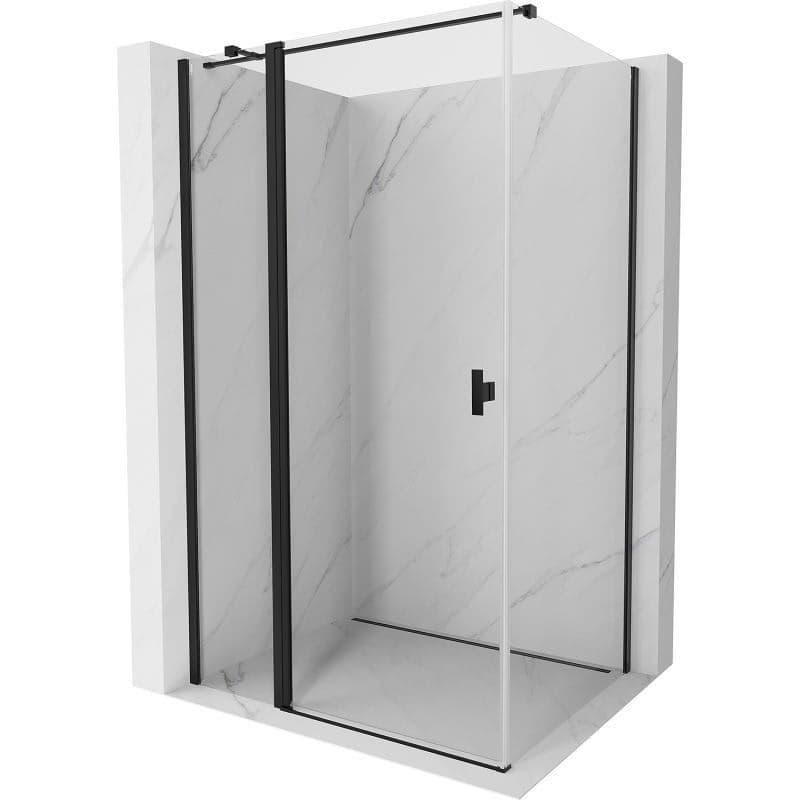 MEXEN/S - Mist T sprchovací kút dvere krídlové 85 x 70, transparent, čierna 8A4T-085-070-70-00