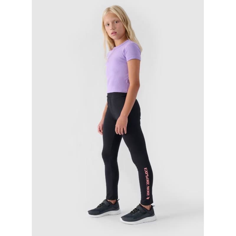Dievčenské legíny 4F JUNIOR TIGHTS-JWAW24TTIGF172-21S-BLACK 2