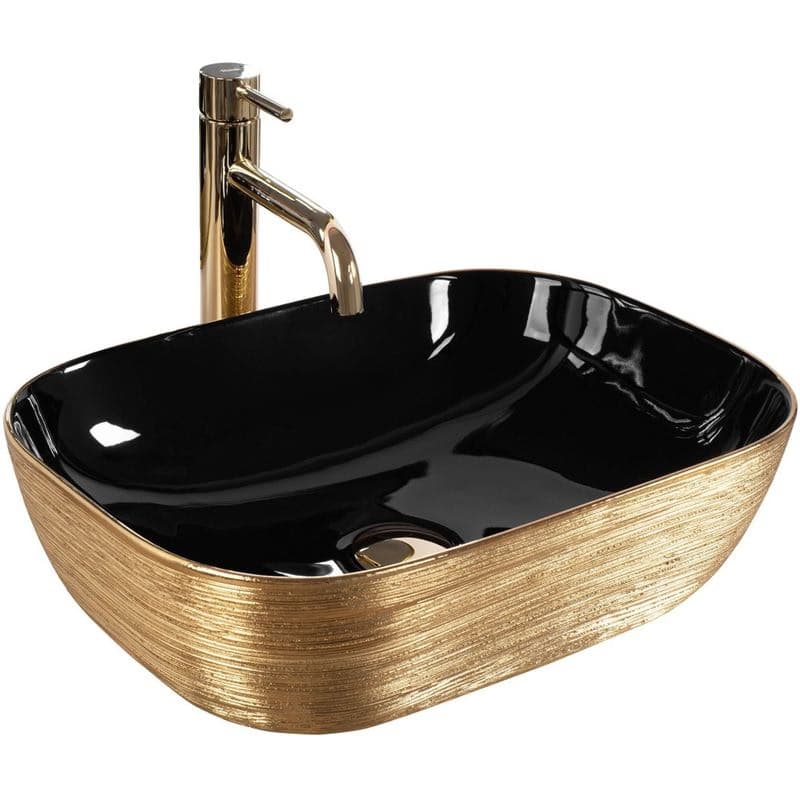 REA - Umývadlo na dosku Belinda BLACK GOLD BRUSH REA-U8780 1