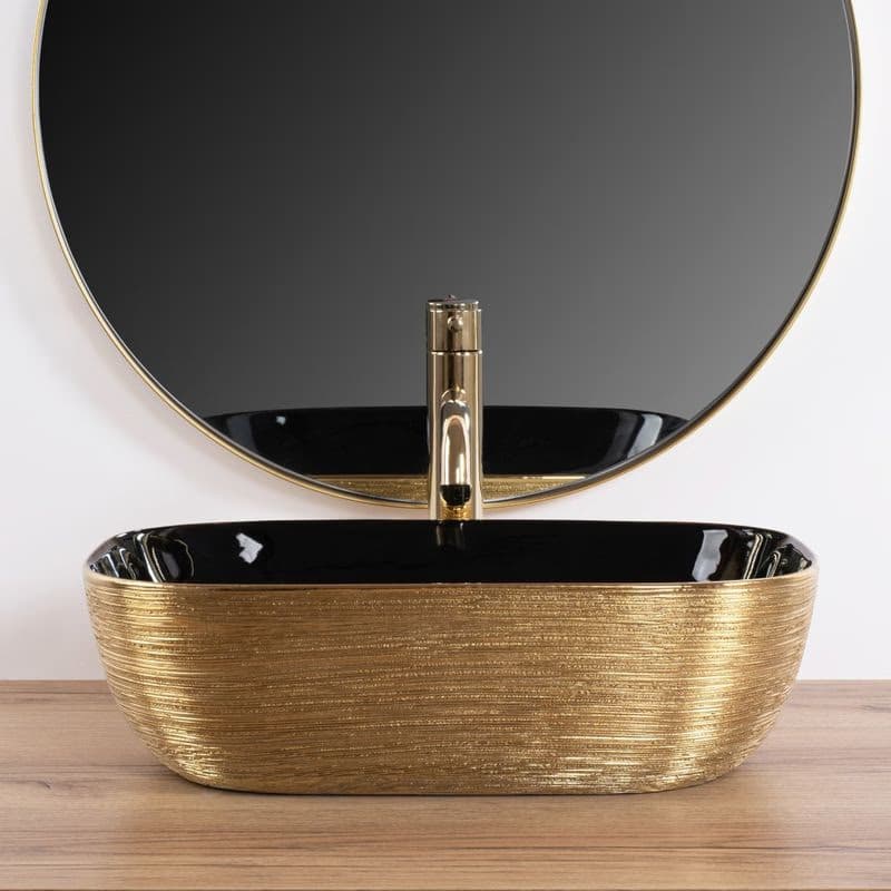 REA - Umývadlo na dosku Belinda BLACK GOLD BRUSH REA-U8780 3