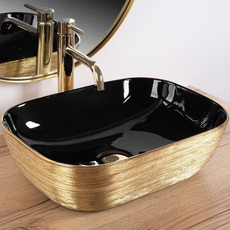 REA - Umývadlo na dosku Belinda BLACK GOLD BRUSH REA-U8780 4