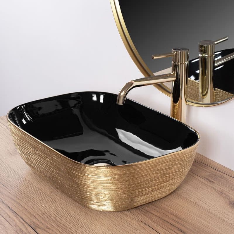REA - Umývadlo na dosku Belinda BLACK GOLD BRUSH REA-U8780 5