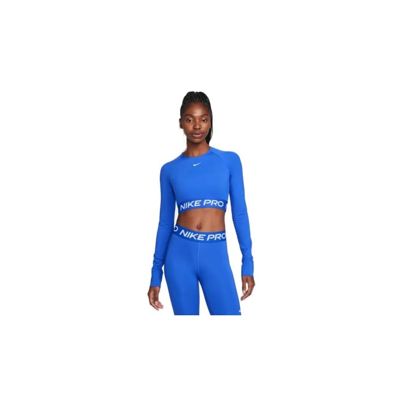 Dámske tréningové tričko s dlhým rukávom NIKE PRO PRO DF 365 CROP LS-405-Blue