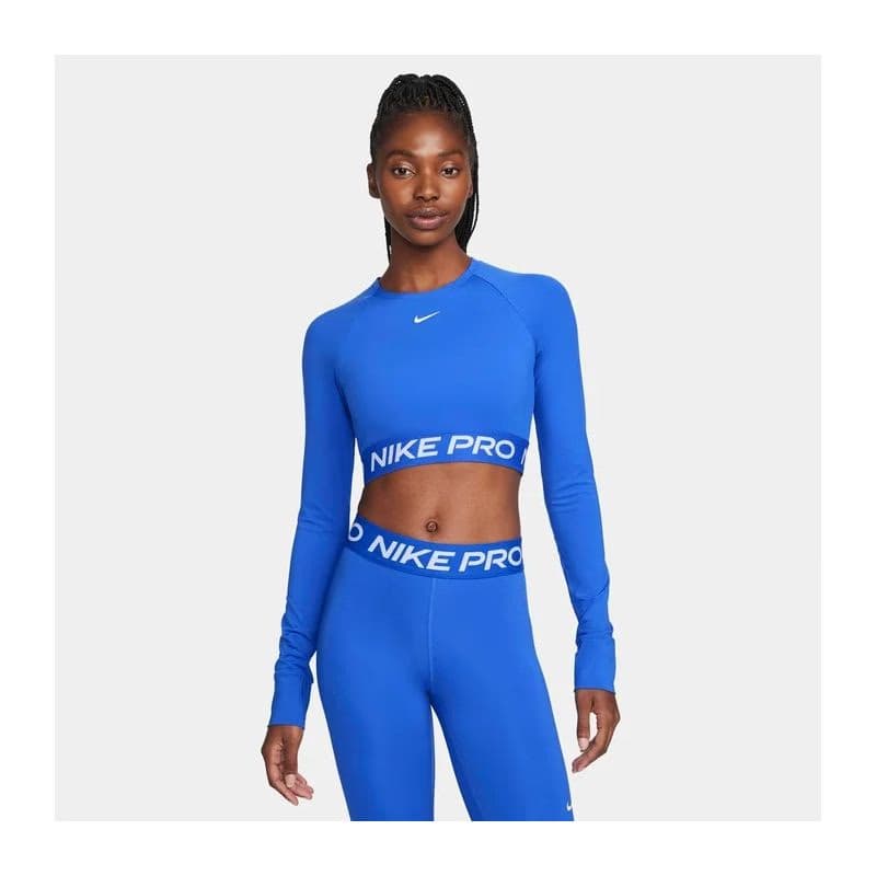 Dámske tréningové tričko s dlhým rukávom NIKE PRO PRO DF 365 CROP LS-405-Blue 2