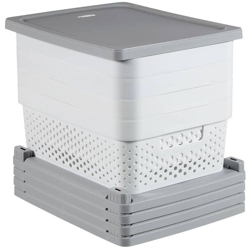 CURVER Rozkladací regál Infinity 4 x 11 l | biela / sivá 1
