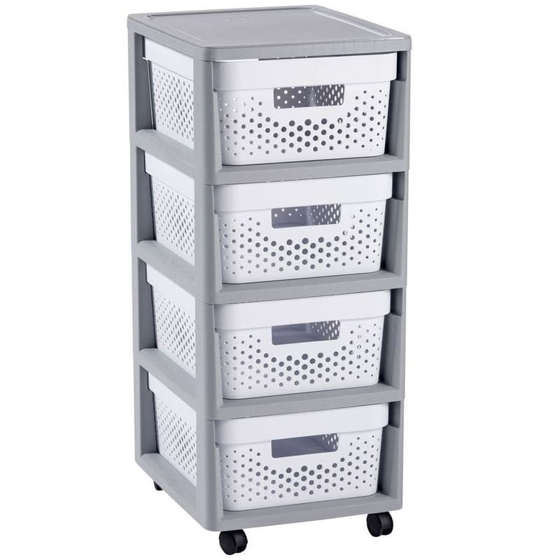CURVER Rozkladací regál Infinity 4 x 11 l | biela / sivá 2