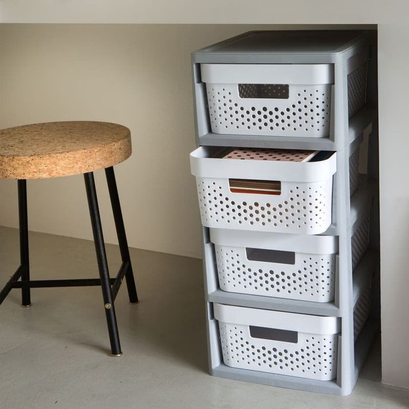 CURVER Rozkladací regál Infinity 4 x 11 l | biela / sivá 3