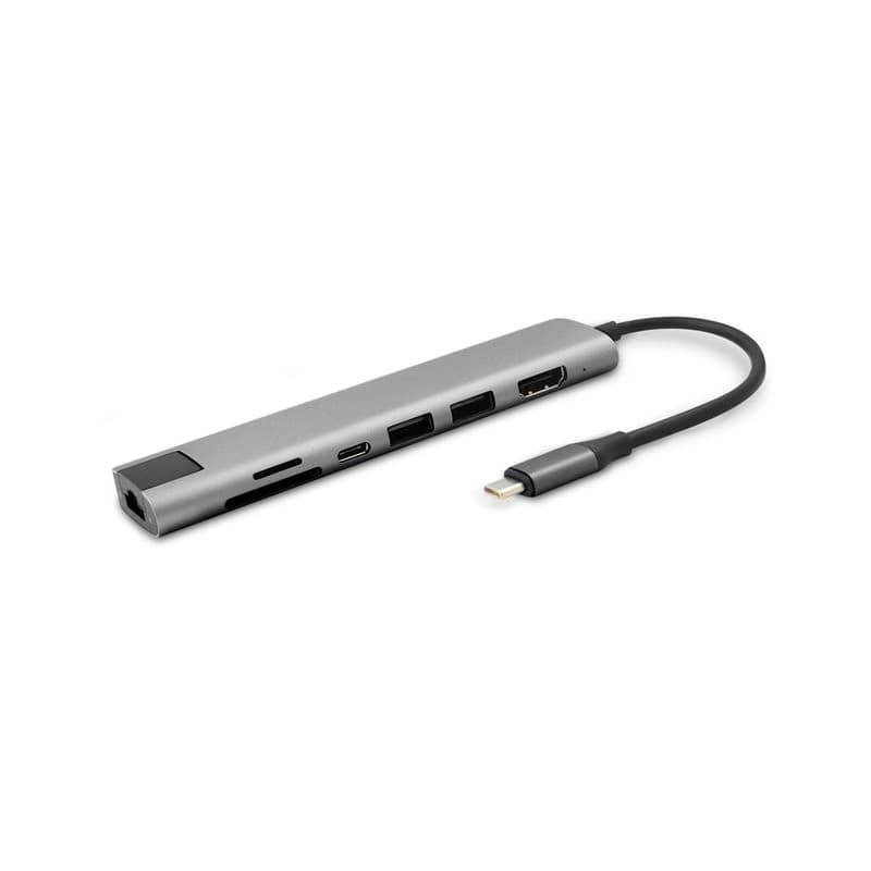 Epico 7v1 Multimedi Hub 8K s USB-C konekt. - šedá 3