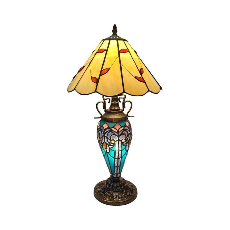 Brilagi - Tiffany vitrážová stolná lampa FOLIA 1xE27/60W/230V + 1xE14/40W BRT-B015F