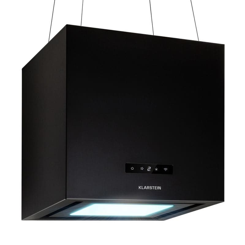 Klarstein Kronleuchter Smart, digestor, 40 cm, ostrovčekový, 595 m³/h, ovládánie cez aplikáciu, LED panel, čierna 1