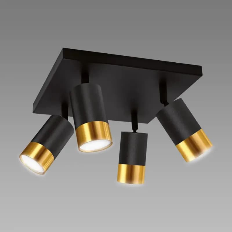 Stropné svietidlo PUZON SPT GU10 4D black/gold 04129 LS4 1