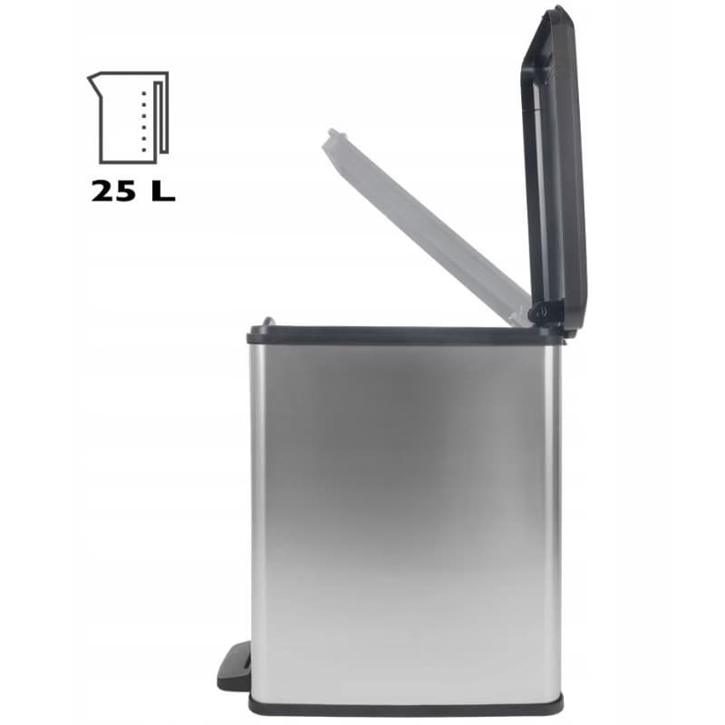 CURVER Odpadkový kôš SLIM BIN 25l | strieborná 5