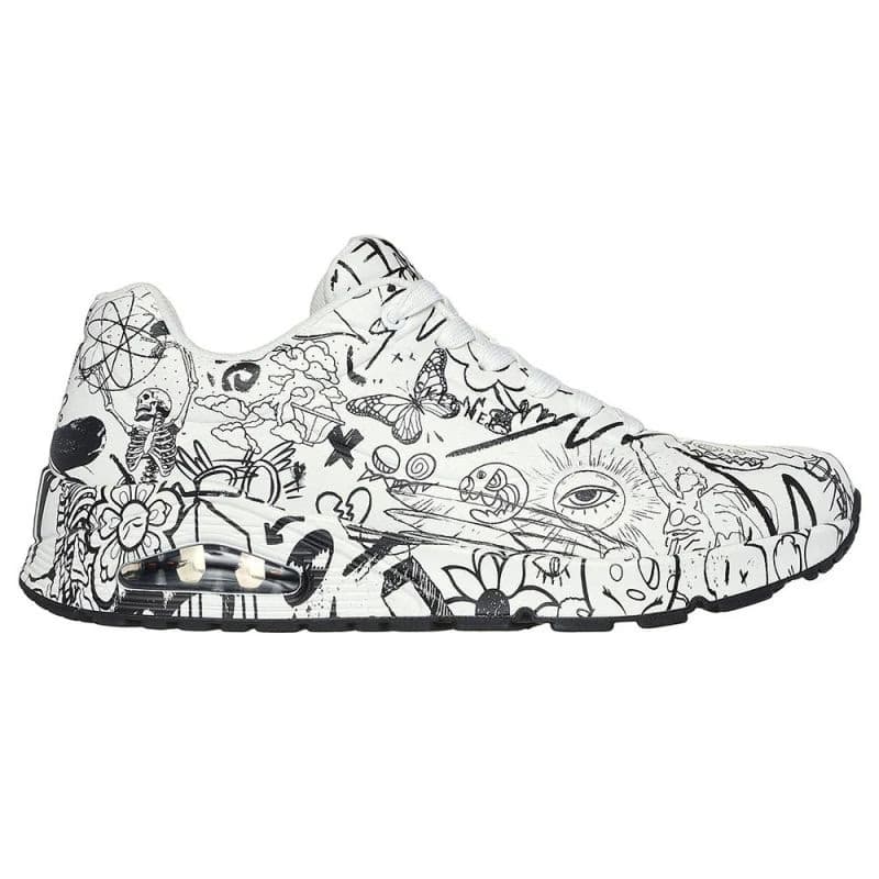 Pánska rekreačná obuv SKECHERS Uno Process Sketch M white black 2