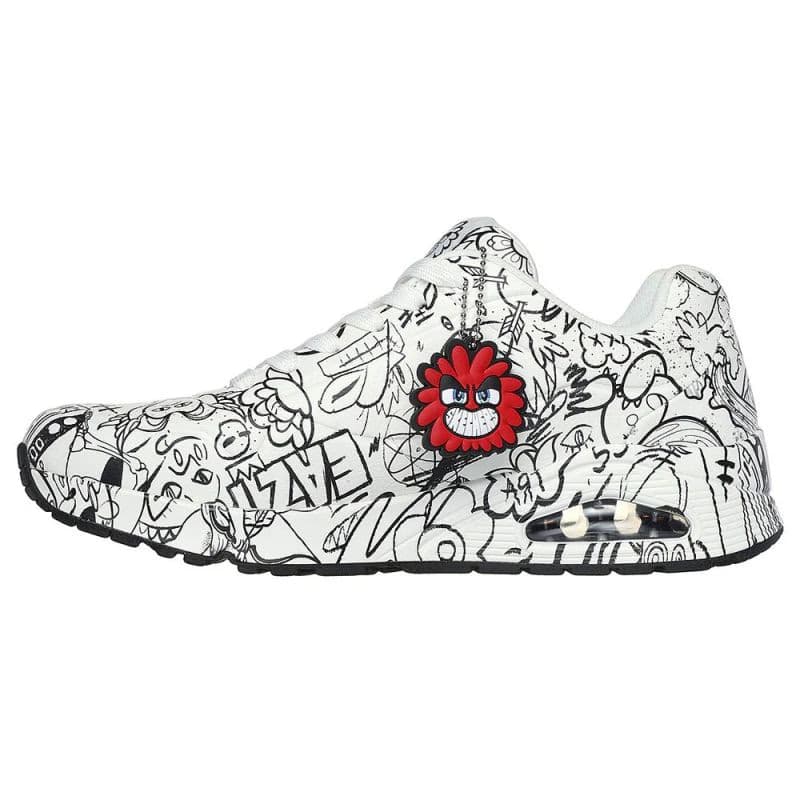 Pánska rekreačná obuv SKECHERS Uno Process Sketch M white black 3