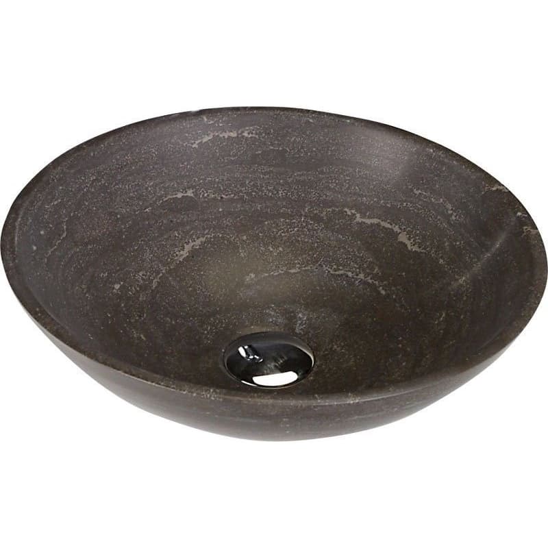 SAPHO - BLOK 1 kamenné umývadlo priemer 40cm, matný tmavý kameň 2401-02 1