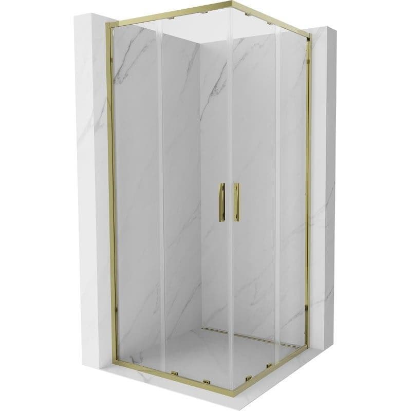 MEXEN - Exo štvorcový posuvný sprchovací kút 80 x 80, transparent, zlato 8111-080-080-50-00 1