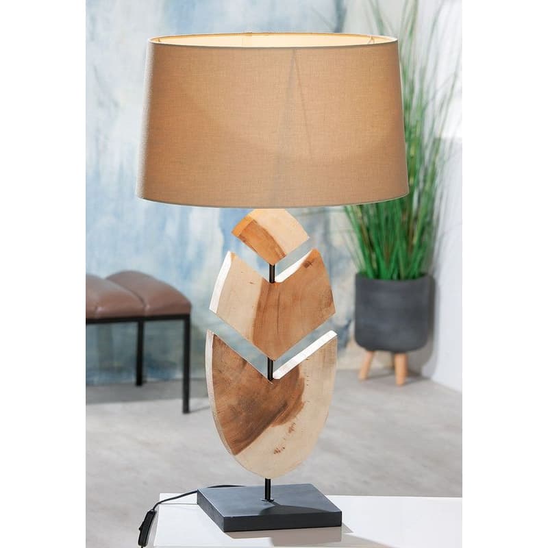 Stolná lampa „Wooden Feather“ v tvare dreveného pera, 75 cm 1