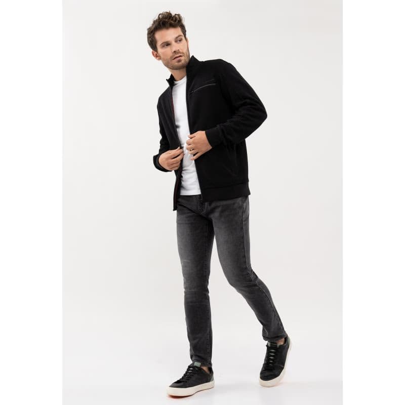 Pánska mikina so zipsom VOLCANO ARSEN-700-BLACK 4