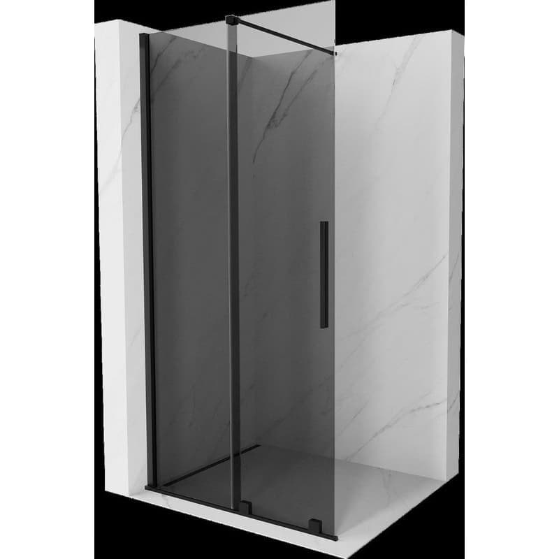 MEXEN/S - Velar Sprchová zástena posuvná Walk-in 100 x 200, grafit 8 mm, čierna 871-100-000-43-70