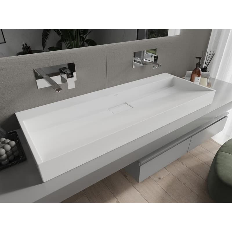 MEXEN - Ava umývadlo na dosku liaty mramor B/O 120 x 46, biela 23011200 2