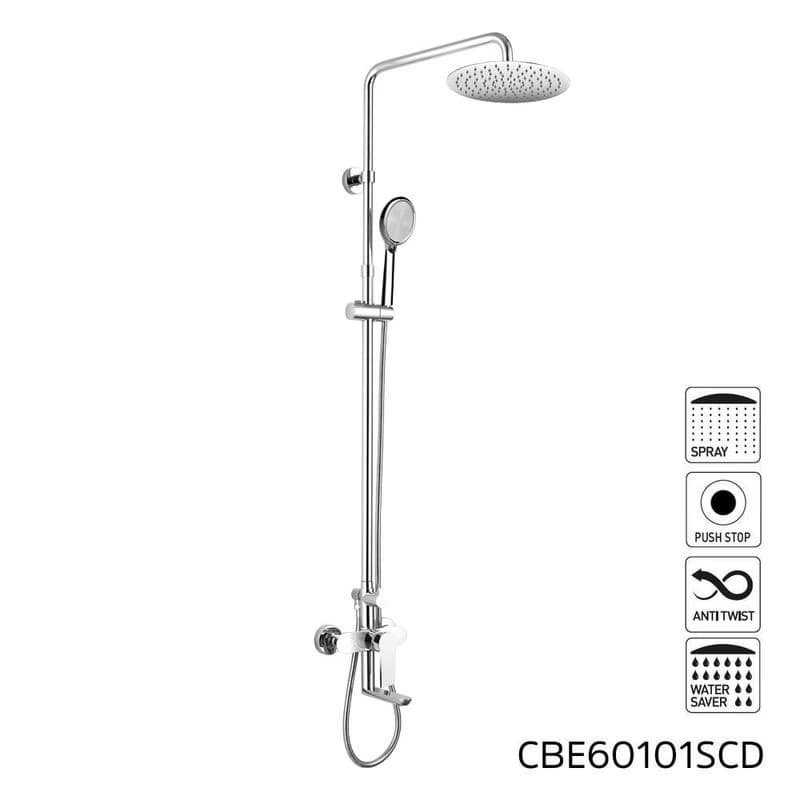 Mereo Dita vaňová batéria s hlavovou guľatou slim sprchou, nerez CBE60101SCD 2