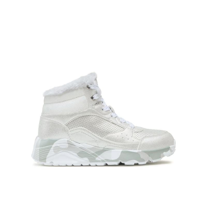 Dievčenské členkové zimné topánky SKECHERS Uno Lite Camo Dazzle silver grey 2