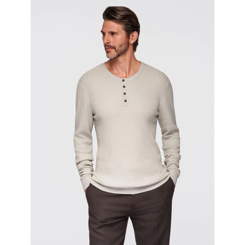 Pánsky sveter OMBRE Sweater OM-SWSW-0183 V-3ight grey 2
