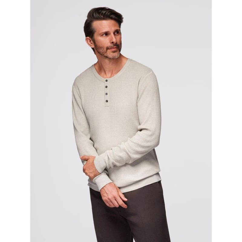 Pánsky sveter OMBRE Sweater OM-SWSW-0183 V-3ight grey 3