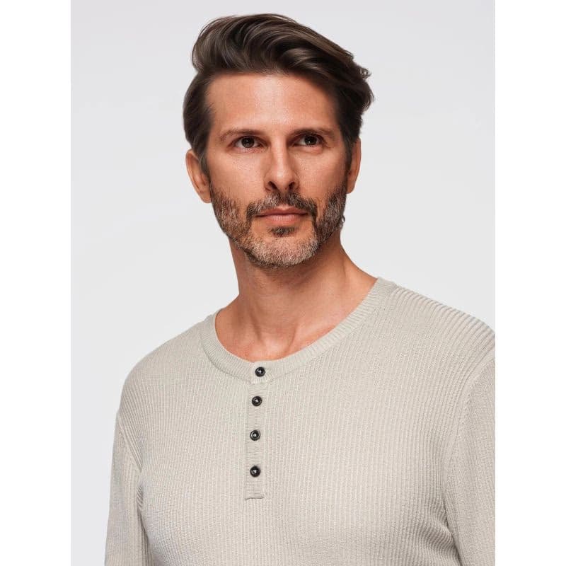 Pánsky sveter OMBRE Sweater OM-SWSW-0183 V-3ight grey 6
