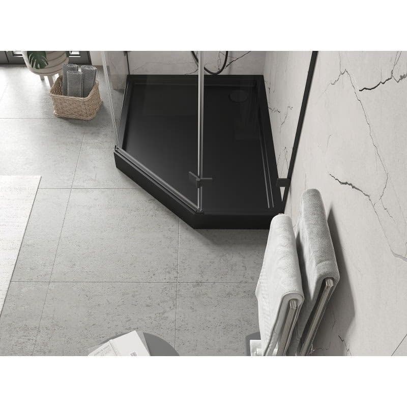 MEXEN - Flow+ päťboká sprchová vanička ľavá 100 x 90, čierna mat 46P709010LH 4