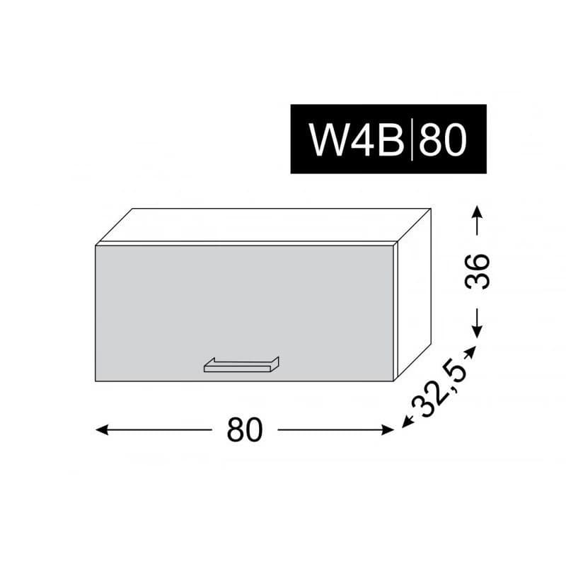 ArtExt Kuchynská skrinka horná, W4B/80 Aventos Amaro Farba korpusu: Grey 4