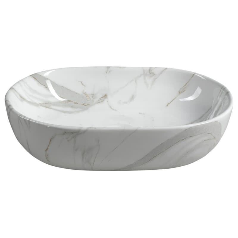 SAPHO - DALMA keramické umývadlo na dosku, 59x42cm, carrara 417 3