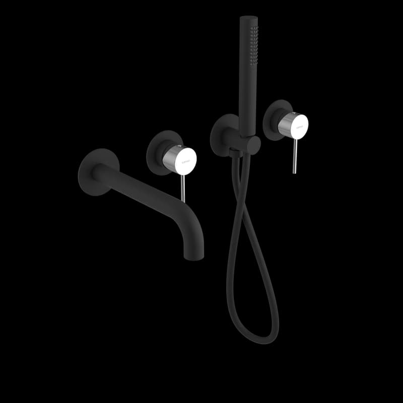 SAPHO - ULTRAMIX podomietková vaňová batéria kompletná, čierná mat/chróm UT093BC 1