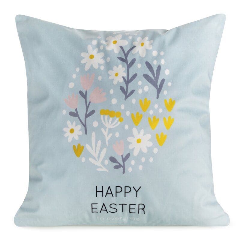 ArtFir Veľkonočná obliečka na vankúš EASTER 11 | modrá/žltá 45 x 45 cm