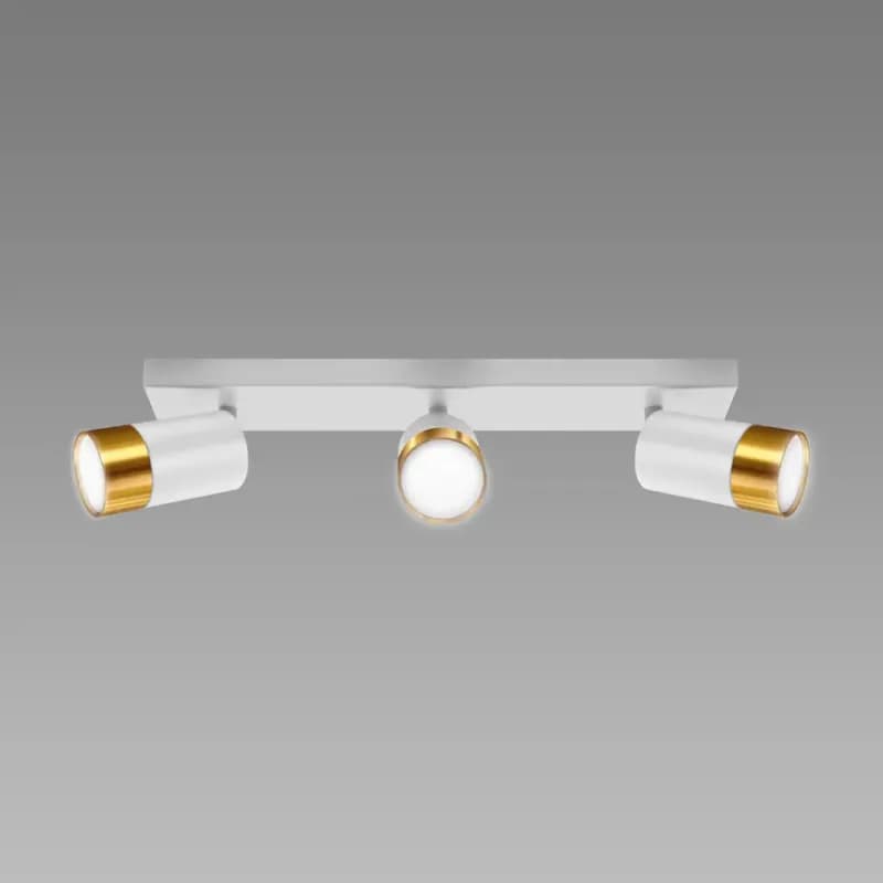 Stropné bodové svietidlo PUZON SPT GU10 3L WHITE/GOLD 04126 LS3 1