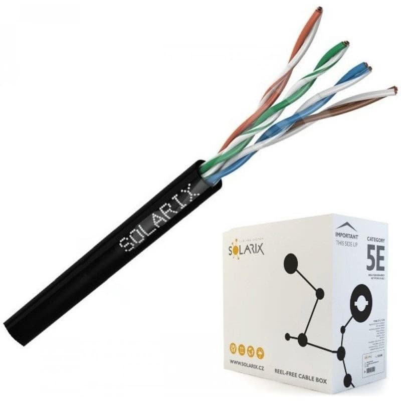 Inštalačný kábel Solarix vonkajší gélový UTP, Cat5E, drôt, PE, box 305m SXKD-5E-UTP-PEG 4