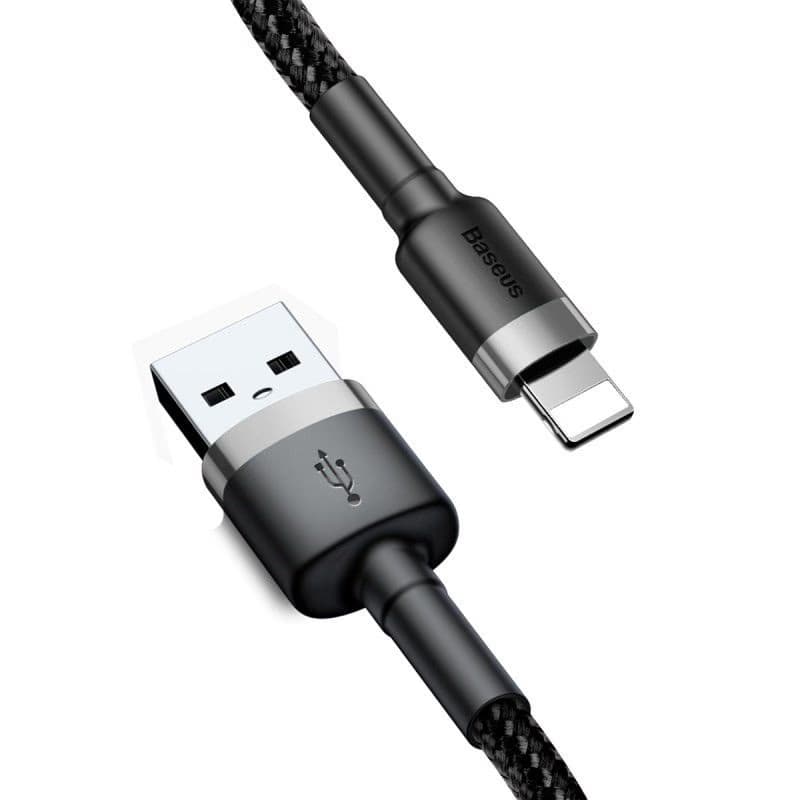 Baseus Cafule nabíjací / dátový kábel USB na Lightning 2, 4A 0, 5m, šedá-čierna 5