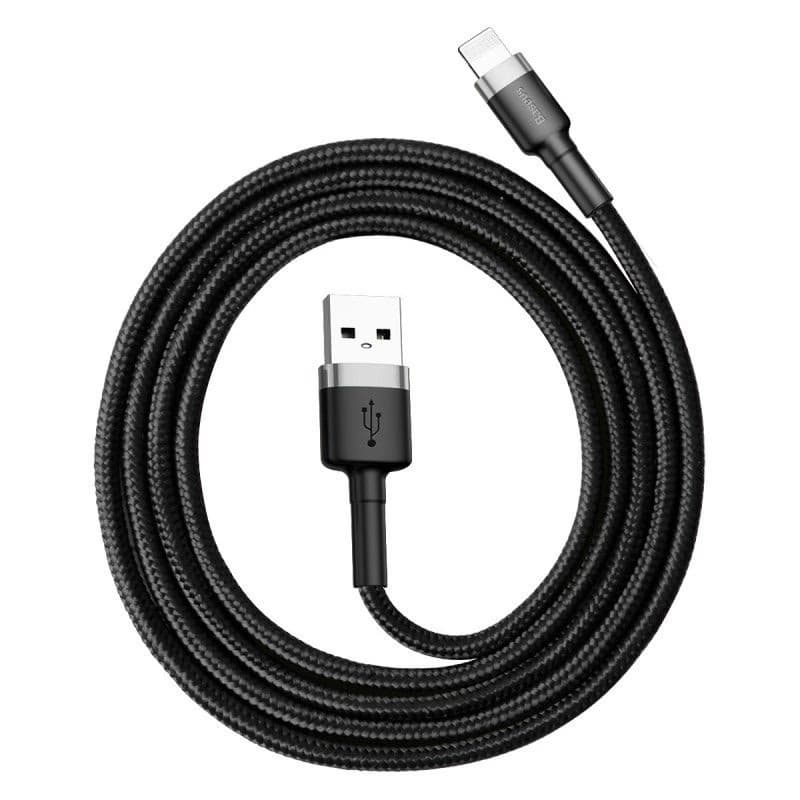 Baseus Cafule nabíjací / dátový kábel USB na Lightning 2, 4A 0, 5m, šedá-čierna 6