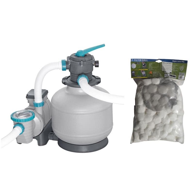 Akčný set - piesková filtrácia BESTWAY Ultra Evo - prietok 11.355 l/h + filtračná náplň Fiber Ball 700g