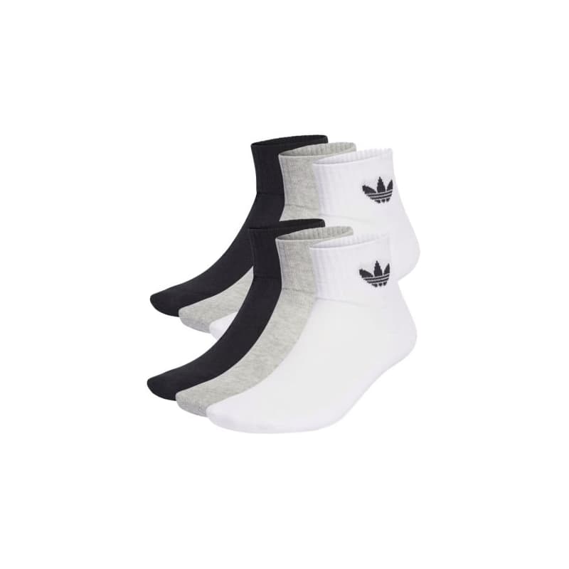 Ponožky ADIDAS ORIGINALS 6 PACK-MID ANKLE SCK-BLACK WHITE GREY