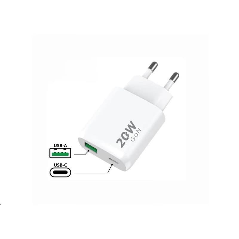 WG - Sieťová nabíjačka 2x USB, 1x USB-C PD 20W + 1x USB-A QC3.0 18W, white 1