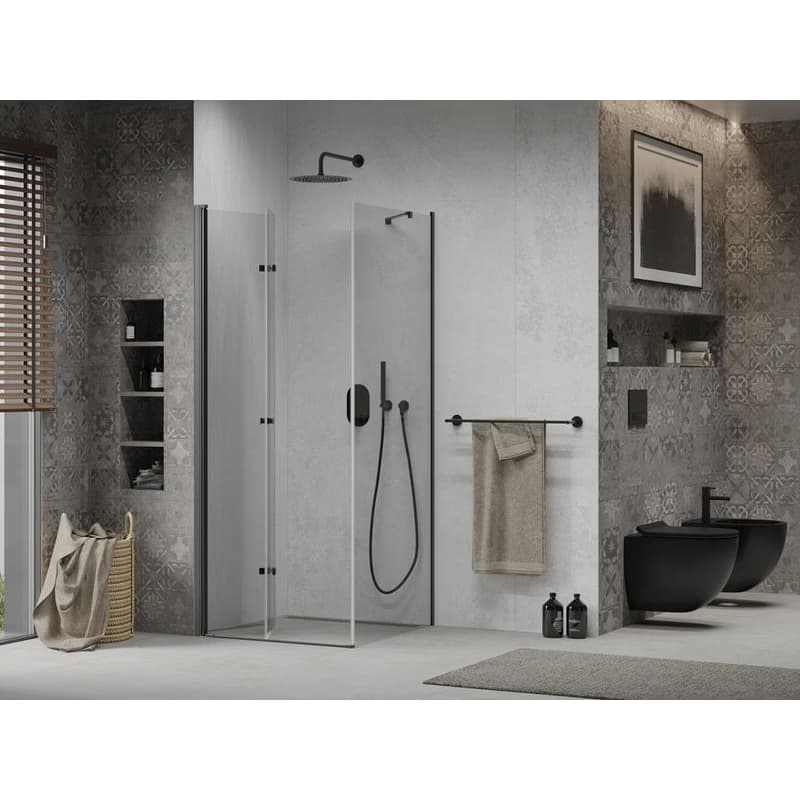 MEXEN/S - LIMA sprchovací kút 80x80, transparent, čierna 856-080-080-70-00 3